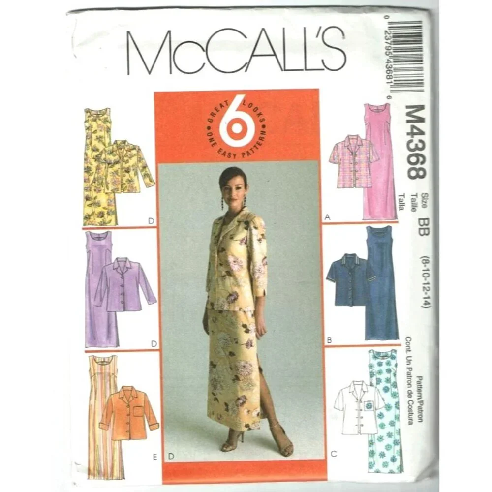 McCall's Sewing Pattern‎ 4368 Jacket Dress Misses Petite Size 8-14